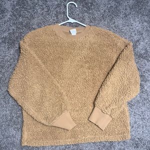 H&M brown sherpa sweater